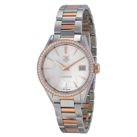 Necklaces JMS always Original Tag Heuer Carrera White Mother of Pearl Dial Stainless Steel and 18kt Rose Gold Ladies Watch WAR1353BD0774 Necklaces JMS always Original Tag Heuer Carrera White Mother of Pearl Dial Stainless Steel and 18kt Rose Gold Ladies Watch WAR1353BD0774