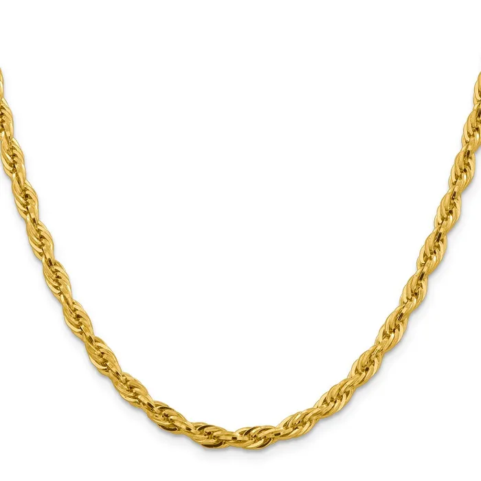 Necklaces MDS 14K Yellow Gold 16 inch 475mm Semi Solid Rope with Lobster Clasp Chain Necklace Necklaces MDS 14K Yellow Gold 16 inch 475mm Semi Solid Rope with Lobster Clasp Chain Necklace