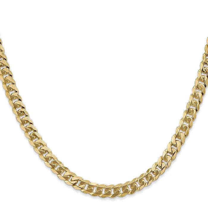 Necklaces MDS Solid 14K Yellow Gold 24 inch 575mm Flat Beveled Curb with Lobster Clasp Chain Necklace Necklaces MDS Solid 14K Yellow Gold 24 inch 575mm Flat Beveled Curb with Lobster Clasp Chain Necklace