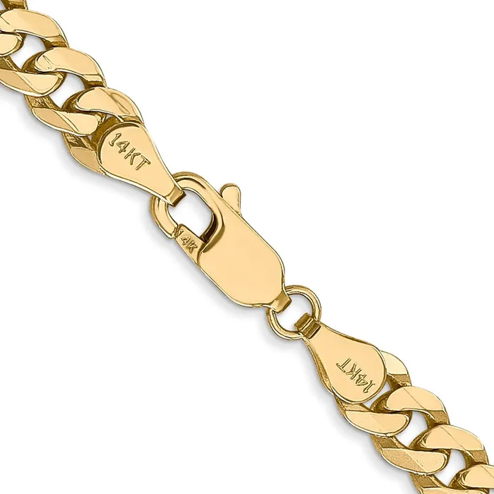 Necklaces MDS Solid 14K Yellow Gold 24 inch 575mm Flat Beveled Curb with Lobster Clasp Chain Necklace Necklaces MDS Solid 14K Yellow Gold 24 inch 575mm Flat Beveled Curb with Lobster Clasp Chain Necklace