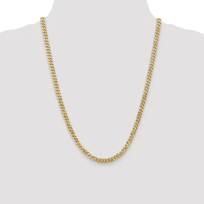 Necklaces MDS Solid 14K Yellow Gold 24 inch 575mm Flat Beveled Curb with Lobster Clasp Chain Necklace Necklaces MDS Solid 14K Yellow Gold 24 inch 575mm Flat Beveled Curb with Lobster Clasp Chain Necklace