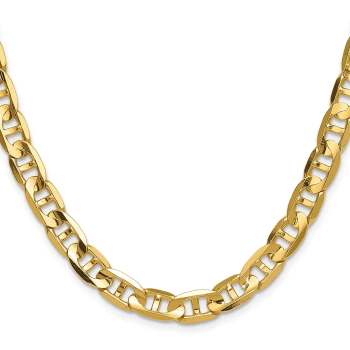 Necklaces MDS Solid 14K Yellow Gold 8mm Concave Anchor Chain Necklace Necklaces MDS Solid 14K Yellow Gold 8mm Concave Anchor Chain Necklace