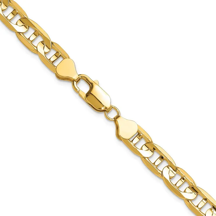 Necklaces MDS Solid 14K Yellow Gold 8mm Concave Anchor Chain Necklace Necklaces MDS Solid 14K Yellow Gold 8mm Concave Anchor Chain Necklace