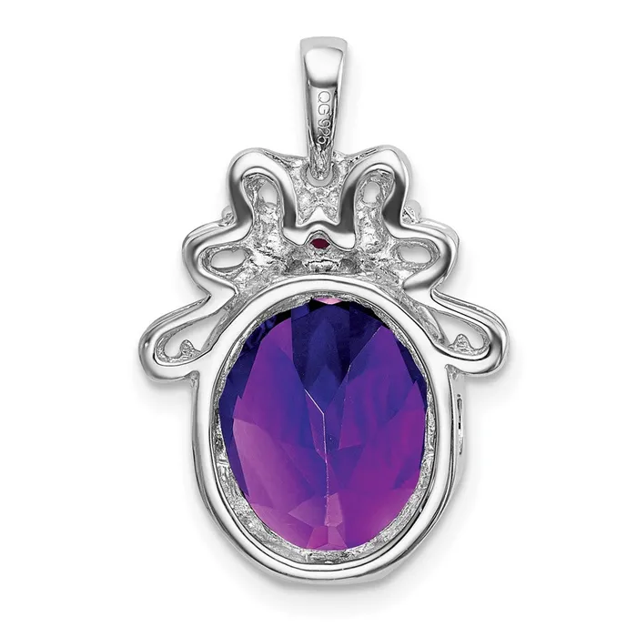 Necklaces Sterling Silver Amethyst u0026 Rubyu0026Sapphire Pendant Goldia