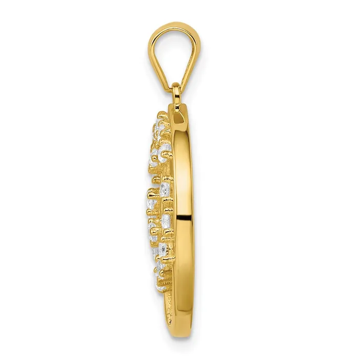 Necklaces Sterling Silver Goldtone Created White Sapphire Tree of Life Pendant Goldia