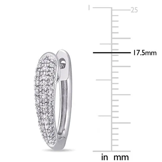 Original AMOUR 14 CT TW Diamond Hoop Earrings In 14K White Gold JMS always Earrings