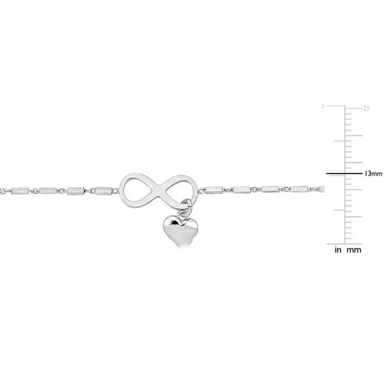 Original Amour 15 CT TGW Cubic Zirconia Infinity and Heart Charm Bracelet in Sterling Silver JMS always Bracelets Original Amour 15 CT TGW Cubic Zirconia Infinity and Heart Charm Bracelet in Sterling Silver JMS always Bracelets
