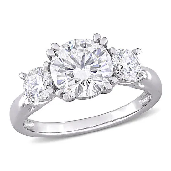 Original Amour 10k White Gold 2 45 CT TGW Created White Moissanite 3 Stone Ring JMS always Rings Original Amour 10k White Gold 2 45 CT TGW Created White Moissanite 3 Stone Ring JMS always Rings