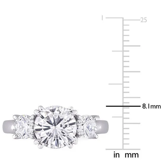 Original Amour 10k White Gold 2 45 CT TGW Created White Moissanite 3 Stone Ring JMS always Rings Original Amour 10k White Gold 2 45 CT TGW Created White Moissanite 3 Stone Ring JMS always Rings