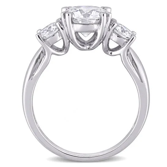Original Amour 10k White Gold 2 45 CT TGW Created White Moissanite 3 Stone Ring JMS always Rings Original Amour 10k White Gold 2 45 CT TGW Created White Moissanite 3 Stone Ring JMS always Rings