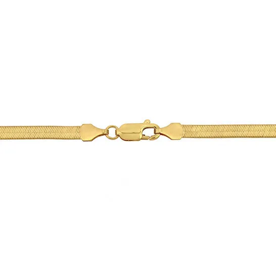 Original AMOUR 35mm Flex Herringbone Chain Necklace In 10K Yellow Gold 16 In JMS always Necklaces