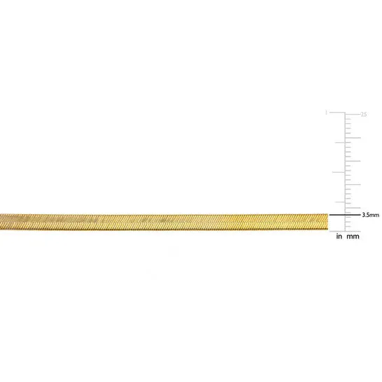Original AMOUR 35mm Flex Herringbone Chain Necklace In 10K Yellow Gold 16 In JMS always Necklaces