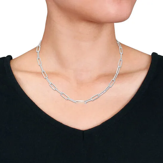 Original AMOUR 5mm Diamond Cut Paperclip Chain Necklace In Sterling Silver 16 In JMS always Necklaces Original AMOUR 5mm Diamond Cut Paperclip Chain Necklace In Sterling Silver 16 In JMS always Necklaces