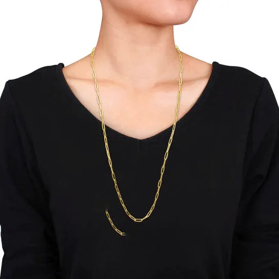 Original AMOUR 63mm Textured Paperclip Chain Necklace In 10K Yellow Gold 34 In JMS always Necklaces Original AMOUR 63mm Textured Paperclip Chain Necklace In 10K Yellow Gold 34 In JMS always Necklaces