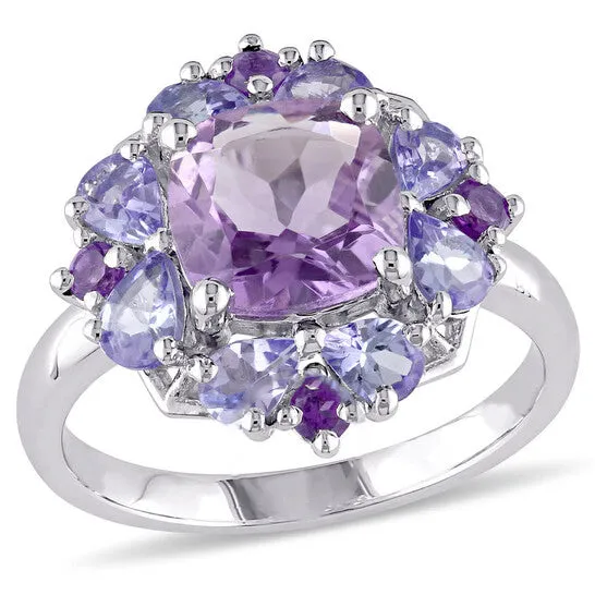 Original Amour Sterling Silver 3 CT TGW Amethyst And Tanzanite Halo Ring JMS always Rings Original Amour Sterling Silver 3 CT TGW Amethyst And Tanzanite Halo Ring JMS always Rings