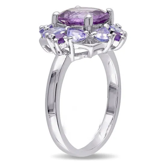 Original Amour Sterling Silver 3 CT TGW Amethyst And Tanzanite Halo Ring JMS always Rings Original Amour Sterling Silver 3 CT TGW Amethyst And Tanzanite Halo Ring JMS always Rings