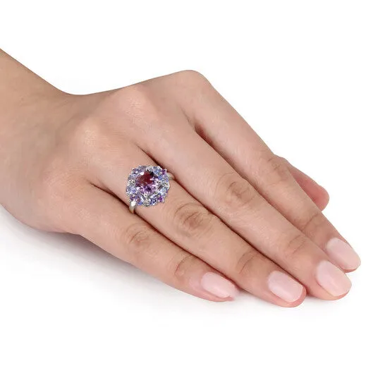 Original Amour Sterling Silver 3 CT TGW Amethyst And Tanzanite Halo Ring JMS always Rings Original Amour Sterling Silver 3 CT TGW Amethyst And Tanzanite Halo Ring JMS always Rings