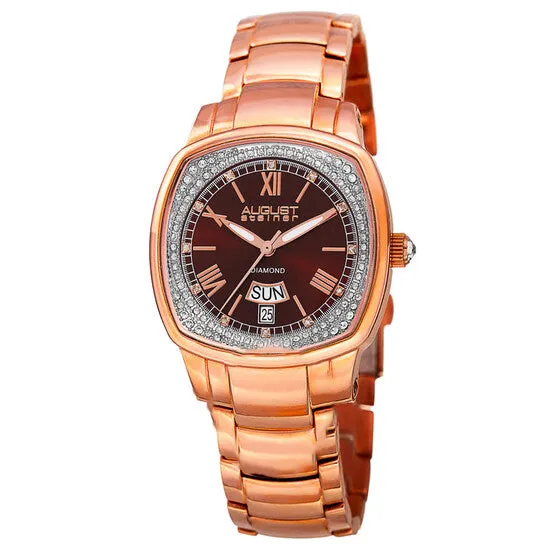 Original August Steiner Quartz Diamond Brown Dial Ladies Watch AS8193RGBR JMS always Watches Original August Steiner Quartz Diamond Brown Dial Ladies Watch AS8193RGBR JMS always Watches
