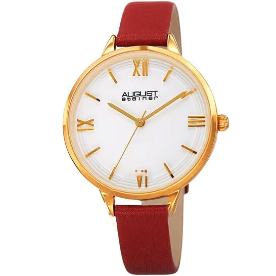Original August Steiner Quartz White Dial Ladies Watch AS8263RD JMS always Watches Original August Steiner Quartz White Dial Ladies Watch AS8263RD JMS always Watches