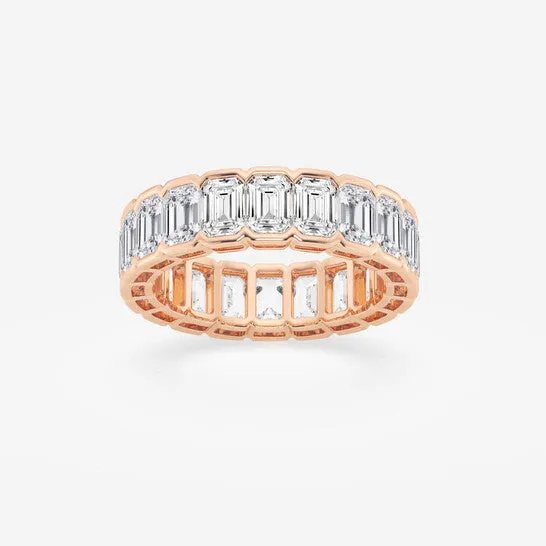 Original Brilliant Diamond 4 cttw EmeraldCut Lab Grown Diamond Half Bezel Eternity Band in 14KT Rose Gold GVSSI JMS always Rings Original Brilliant Diamond 4 cttw EmeraldCut Lab Grown Diamond Half Bezel Eternity Band in 14KT Rose Gold GVSSI JMS always Rings