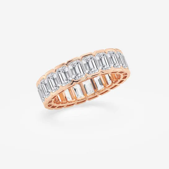 Original Brilliant Diamond 4 cttw EmeraldCut Lab Grown Diamond Half Bezel Eternity Band in 14KT Rose Gold GVSSI JMS always Rings Original Brilliant Diamond 4 cttw EmeraldCut Lab Grown Diamond Half Bezel Eternity Band in 14KT Rose Gold GVSSI JMS always Rings
