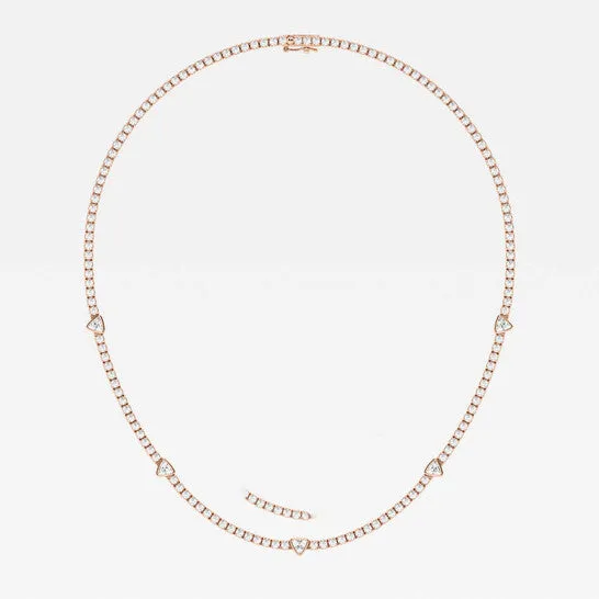 Original Brilliant Diamond 874 cttw 14KT Rose Gold Prong Setting TrillionCut Lab Grown Diamond Tennis Necklace for WomenVS2 JMS always Necklaces Original Brilliant Diamond 874 cttw 14KT Rose Gold Prong Setting TrillionCut Lab Grown Diamond Tennis Necklace for WomenVS2 JMS always Necklaces