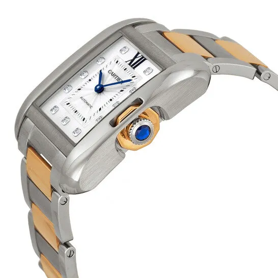 Original Cartier Tank Anglaise Silver Dial Stainless Steel with 18kt Rose Gold Ladies Watch WT100034 JMS always Bracelets Original Cartier Tank Anglaise Silver Dial Stainless Steel with 18kt Rose Gold Ladies Watch WT100034 JMS always Bracelets