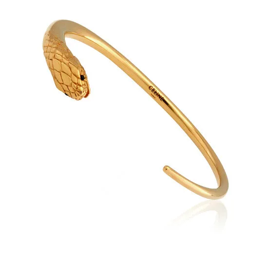 Original Celine Ladies Crystals And Brass Reptile Bracelet With Vintage Gold Finish Brand Size 2 JMS always Bracelets Original Celine Ladies Crystals And Brass Reptile Bracelet With Vintage Gold Finish Brand Size 2 JMS always Bracelets