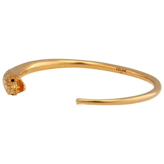 Original Celine Ladies Crystals And Brass Reptile Bracelet With Vintage Gold Finish Brand Size 2 JMS always Bracelets Original Celine Ladies Crystals And Brass Reptile Bracelet With Vintage Gold Finish Brand Size 2 JMS always Bracelets