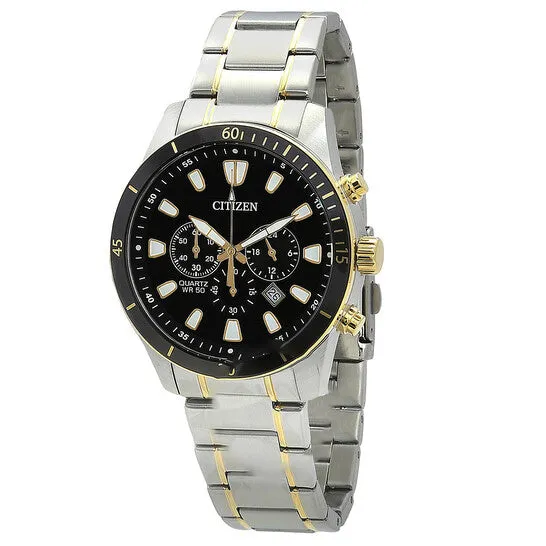 Original Citizen Chronograph Quartz Black Dial TwoTone Mens Watch AN818489E JMS always Rings Original Citizen Chronograph Quartz Black Dial TwoTone Mens Watch AN818489E JMS always Rings