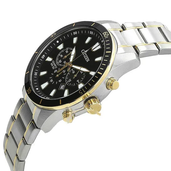 Original Citizen Chronograph Quartz Black Dial TwoTone Mens Watch AN818489E JMS always Rings Original Citizen Chronograph Quartz Black Dial TwoTone Mens Watch AN818489E JMS always Rings