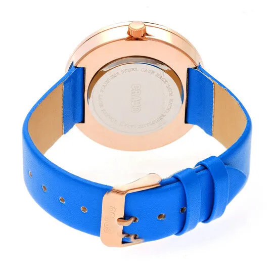 Original Crayo Swirl Multicolor Dial Blue Powder Leatherette Watch CRACR4204 JMS always Watches
