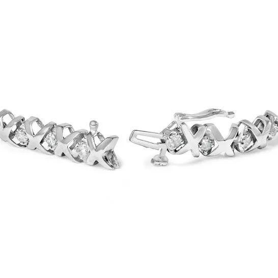 Original Haus of Brilliance 10K White Gold 1 12 Cttw Diamond Alternating Diamond and XLink 75 Tennis Bracelet HI Color I2I3 Clarity JMS always Bracelets Original Haus of Brilliance 10K White Gold 1 12 Cttw Diamond Alternating Diamond and XLink 75 Tennis Bracelet HI Color I2I3 Clarity JMS always Bracelets
