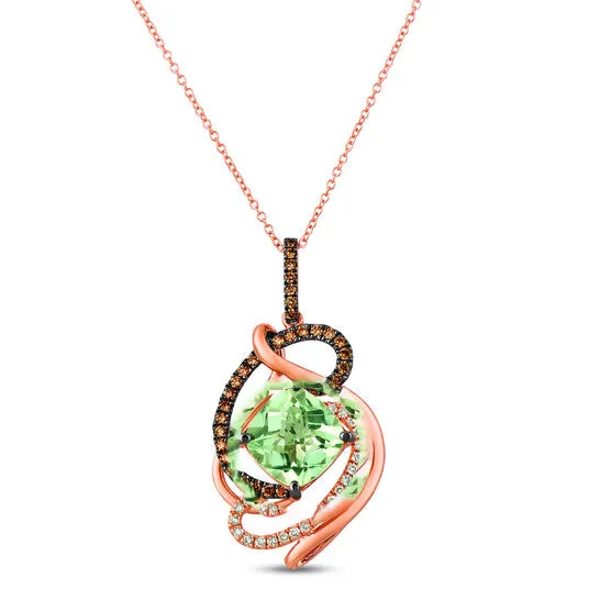 Original Le Vian Pendant Mint Julep Quartz Chocolate Diamonds Nude Diamonds set in 14K Strawberry Gold ZUJO 90 JMS always PreStyled Sets Original Le Vian Pendant Mint Julep Quartz Chocolate Diamonds Nude Diamonds set in 14K Strawberry Gold ZUJO 90 JMS always PreStyled Sets