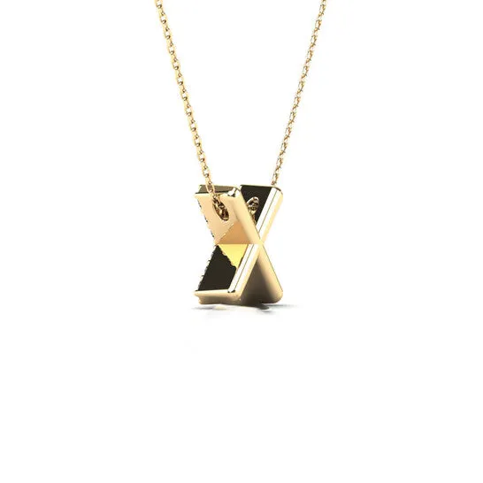 Original Maulijewels 013 Carat Natural Diamond Initial X Pendant Necklace In 14K Yellow Gold With 18 Cable Chain JMS always Necklaces Original Maulijewels 013 Carat Natural Diamond Initial X Pendant Necklace In 14K Yellow Gold With 18 Cable Chain JMS always Necklaces