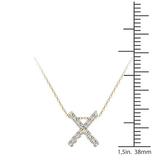 Original Maulijewels 013 Carat Natural Diamond Initial X Pendant Necklace In 14K Yellow Gold With 18 Cable Chain JMS always Necklaces Original Maulijewels 013 Carat Natural Diamond Initial X Pendant Necklace In 14K Yellow Gold With 18 Cable Chain JMS always Necklaces