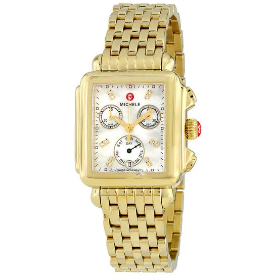 Original Michele Deco Day Diamond Yellow Goldtone Ladies Watch MWW06P000016 JMS always Rings Original Michele Deco Day Diamond Yellow Goldtone Ladies Watch MWW06P000016 JMS always Rings