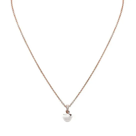 Original Mikimoto 18K Rose Gold 8mm Akoya Diamond Twist Pendant Necklace JMS always Necklaces Original Mikimoto 18K Rose Gold 8mm Akoya Diamond Twist Pendant Necklace JMS always Necklaces