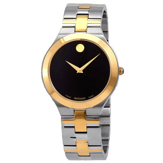 Original Movado Juro Quartz Black Dial Twotone Mens Watch 0607443 JMS always Rings Original Movado Juro Quartz Black Dial Twotone Mens Watch 0607443 JMS always Rings