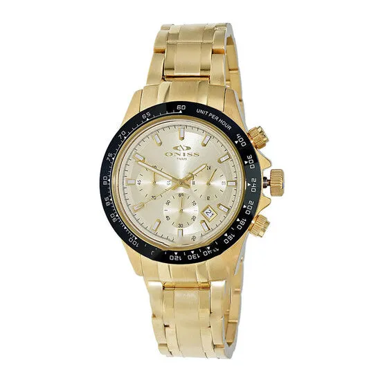 Original Oniss ONZ6612 Chronograph Tachymeter Goldtone Dial Mens Watch ON6612MGG JMS always Rings Original Oniss ONZ6612 Chronograph Tachymeter Goldtone Dial Mens Watch ON6612MGG JMS always Rings