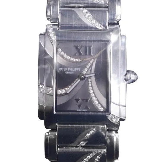Original Patek Philippe Twenty4 Hand Engraved Diamond Case and Bracelet Grey Dial Ladies Watch 491053G001 JMS always Bracelets Original Patek Philippe Twenty4 Hand Engraved Diamond Case and Bracelet Grey Dial Ladies Watch 491053G001 JMS always Bracelets