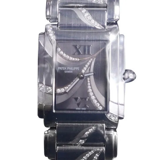 Original Patek Philippe Twenty4 Hand Engraved Diamond Case and Bracelet Grey Dial Ladies Watch 491053G001 JMS always Bracelets Original Patek Philippe Twenty4 Hand Engraved Diamond Case and Bracelet Grey Dial Ladies Watch 491053G001 JMS always Bracelets