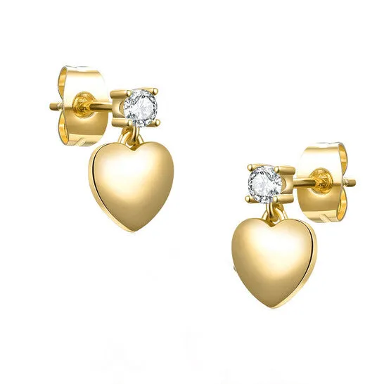 Original Rachel Glauber 14k Yellow Gold Plated Cubic Zirconia Heart Dangle Earrings JMS always Earrings Original Rachel Glauber 14k Yellow Gold Plated Cubic Zirconia Heart Dangle Earrings JMS always Earrings