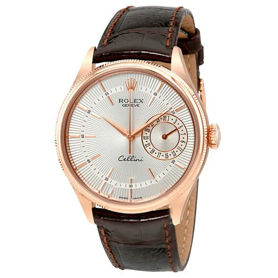 Original Rolex Cellini Silver Dial 18K Everose Gold Mens Watch 50515SSBRL JMS always Earrings Original Rolex Cellini Silver Dial 18K Everose Gold Mens Watch 50515SSBRL JMS always Earrings
