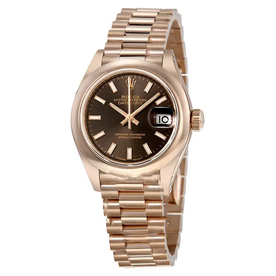 Original Rolex LadyDatejust 28 Chocolate Dial 18K Everose Gold President Automatic Ladies Watch 279165CHSP JMS always PreStyled Sets Original Rolex LadyDatejust 28 Chocolate Dial 18K Everose Gold President Automatic Ladies Watch 279165CHSP JMS always PreStyled Sets
