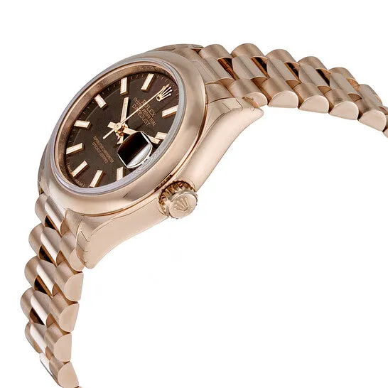 Original Rolex LadyDatejust 28 Chocolate Dial 18K Everose Gold President Automatic Ladies Watch 279165CHSP JMS always PreStyled Sets Original Rolex LadyDatejust 28 Chocolate Dial 18K Everose Gold President Automatic Ladies Watch 279165CHSP JMS always PreStyled Sets