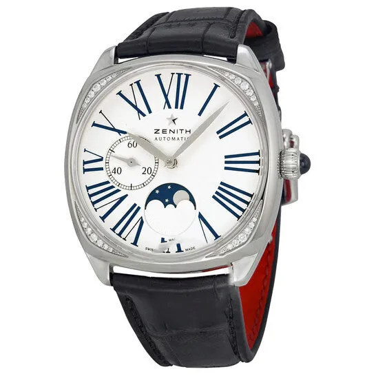 Original Zenith Elite Heritage Star Moonphase Silver Dial Brown Leather Ladies Watch 16192569201C725 JMS always Watches