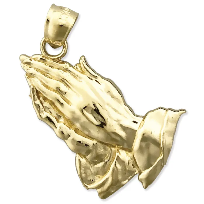 PreStyled Sets 14K Gold Praying Hands Pendant Goldia