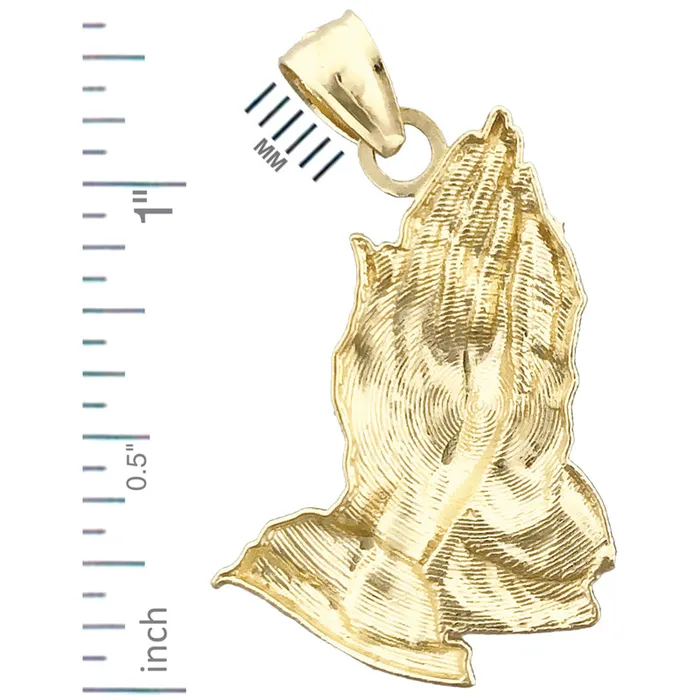 PreStyled Sets 14K Gold Praying Hands Pendant Goldia