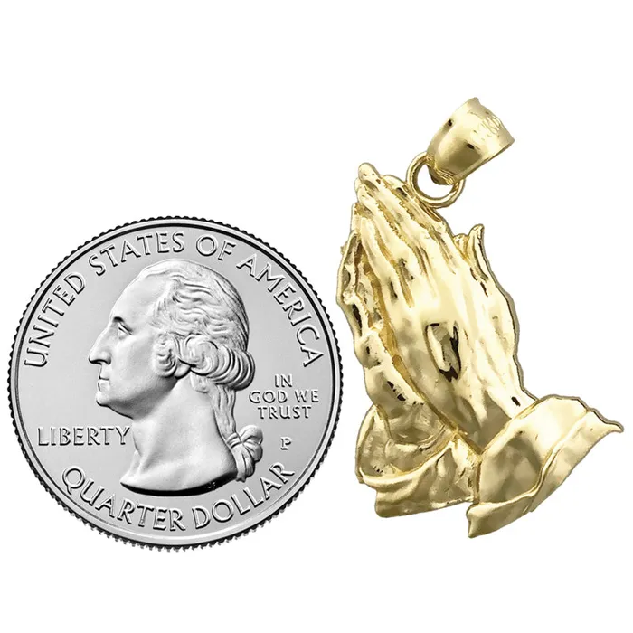 PreStyled Sets 14K Gold Praying Hands Pendant Goldia